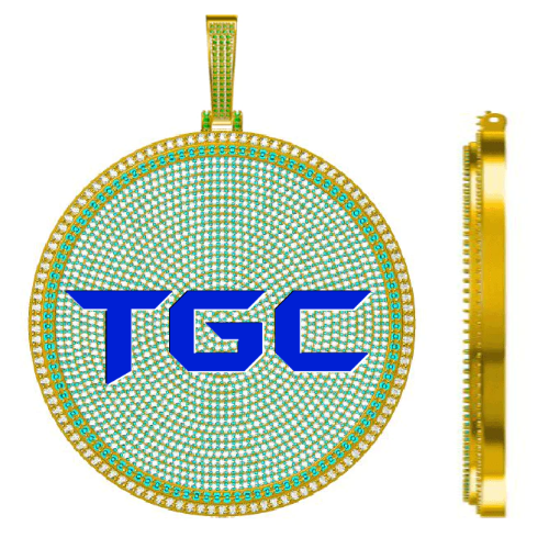 CUSTOM LETTER NECKLACE 3D BIG DISC