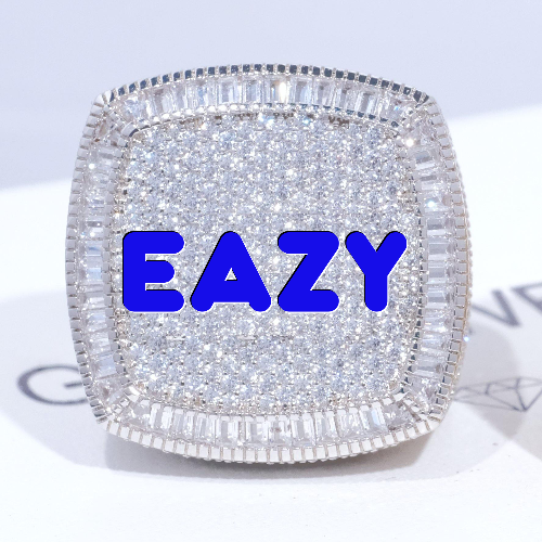 CUSTOM LETTER 3D ICED RING