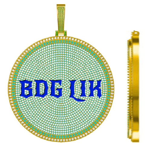 CUSTOM LETTER NECKLACE 3D BIG DISC