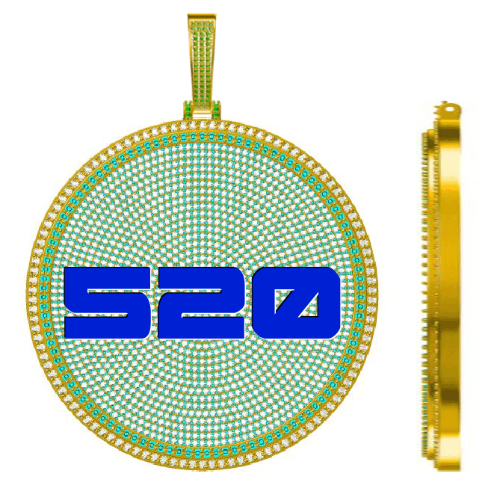 CUSTOM LETTER NECKLACE 3D BIG DISC