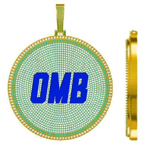 CUSTOM LETTER NECKLACE 3D BIG DISC
