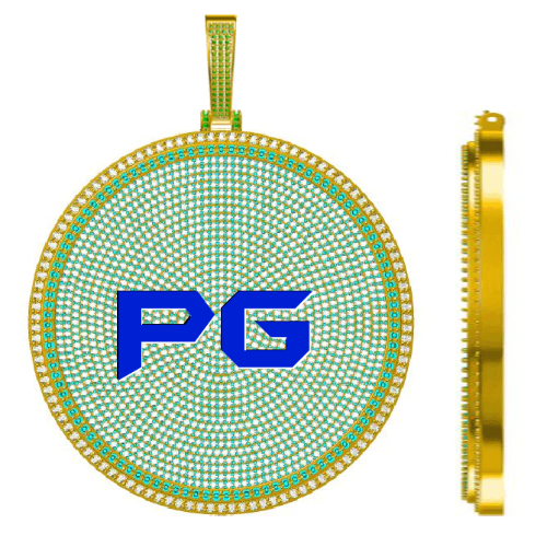 CUSTOM LETTER NECKLACE 3D BIG DISC