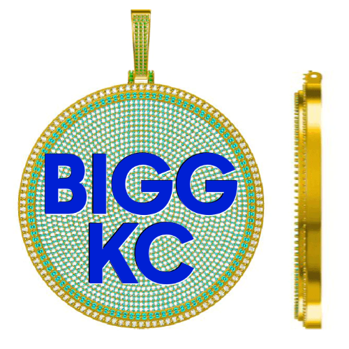 CUSTOM LETTER NECKLACE 3D BIG DISC