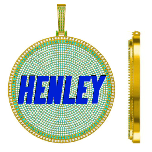 CUSTOM LETTER NECKLACE 3D BIG DISC