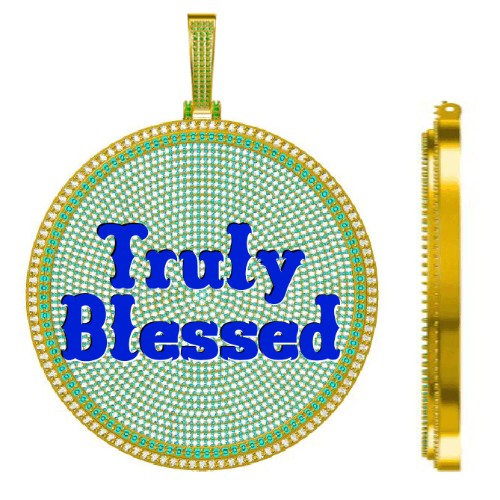 CUSTOM LETTER NECKLACE 3D BIG DISC