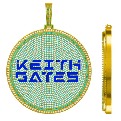 CUSTOM LETTER NECKLACE 3D BIG DISC