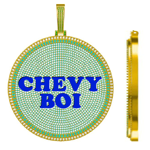 CUSTOM LETTER NECKLACE 3D BIG DISC