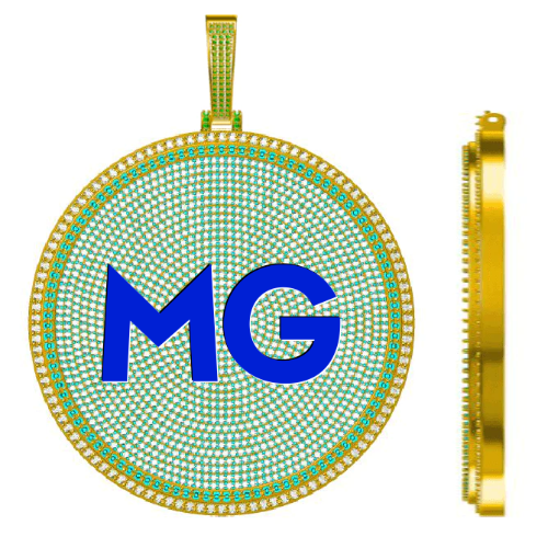 CUSTOM LETTER NECKLACE 3D BIG DISC