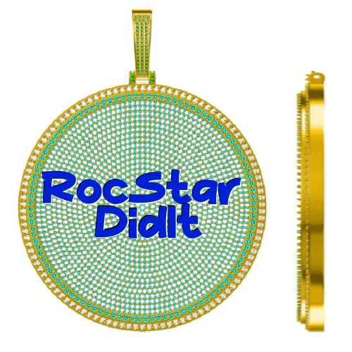 CUSTOM LETTER NECKLACE 3D BIG DISC