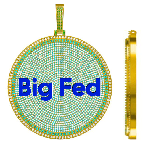 CUSTOM LETTER NECKLACE 3D BIG DISC