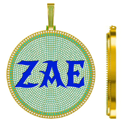 CUSTOM LETTER NECKLACE 3D BIG DISC