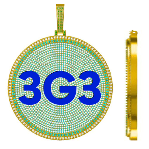 CUSTOM LETTER NECKLACE 3D BIG DISC