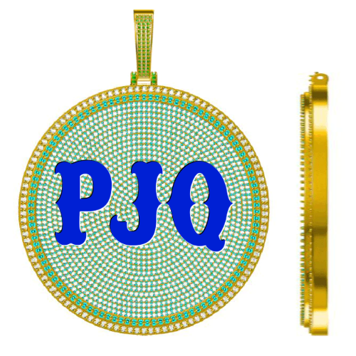 CUSTOM LETTER NECKLACE 3D BIG DISC