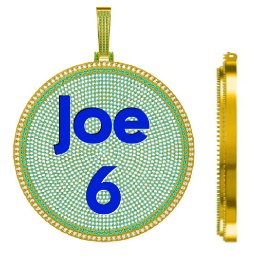 CUSTOM LETTER NECKLACE 3D BIG DISC