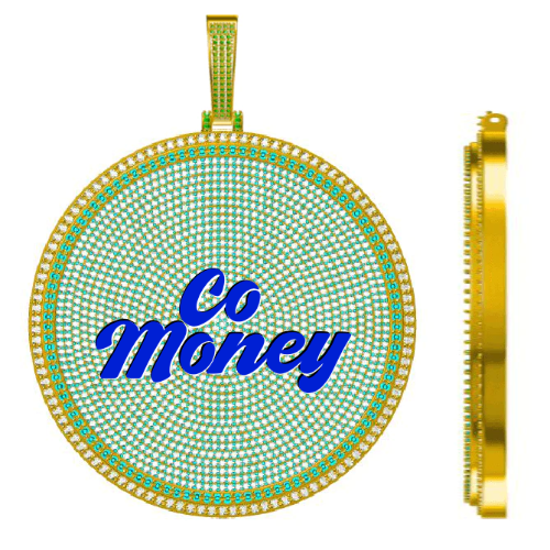 CUSTOM LETTER NECKLACE 3D BIG DISC