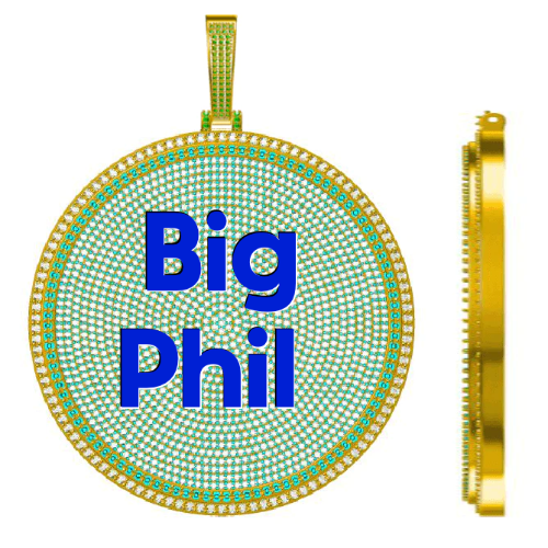 CUSTOM LETTER NECKLACE 3D BIG DISC