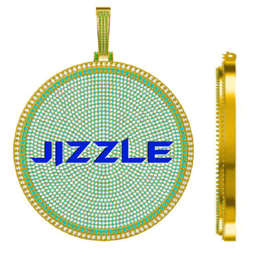 CUSTOM LETTER NECKLACE 3D BIG DISC