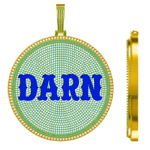 CUSTOM LETTER NECKLACE 3D BIG DISC