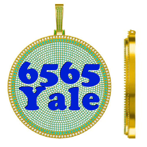 CUSTOM LETTER NECKLACE 3D BIG DISC