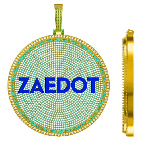 CUSTOM LETTER NECKLACE 3D BIG DISC