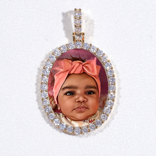 3D Oval Custom Picture Pendant