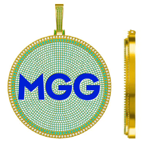 CUSTOM LETTER NECKLACE 3D BIG DISC