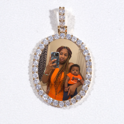 3D Oval Custom Picture Pendant