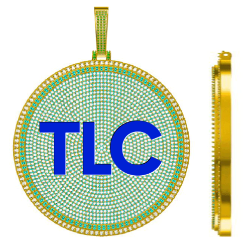 CUSTOM LETTER NECKLACE 3D BIG DISC