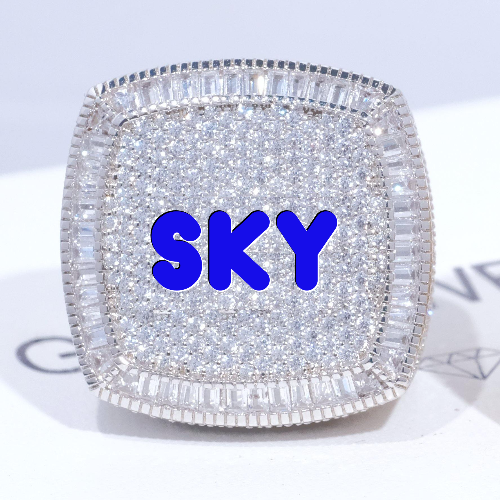 CUSTOM LETTER 3D ICED RING