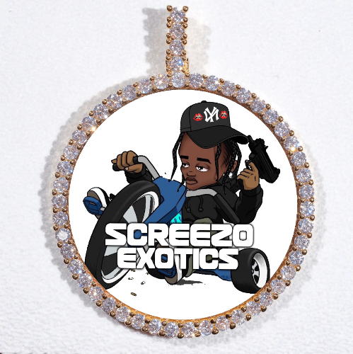 LARGE 3D CIRCLE CUSTOM PICTURE PENDANT