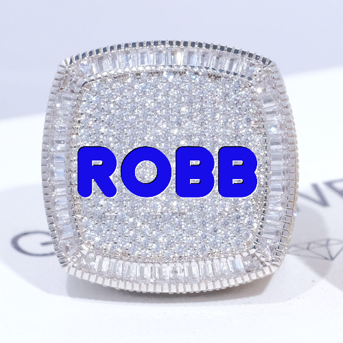 CUSTOM LETTER 3D ICED RING