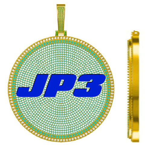 CUSTOM LETTER NECKLACE 3D BIG DISC