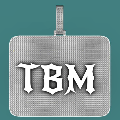 CUSTOM LETTER NECKLACE 3D BIG SQUARE