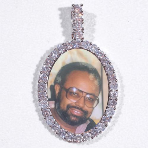 Large 3D Oval Custom Picture Pendant