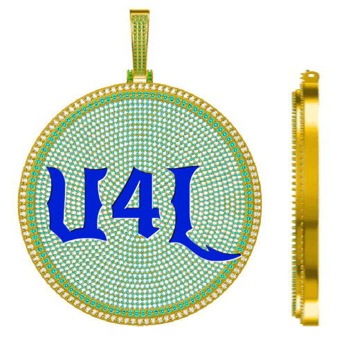 CUSTOM LETTER NECKLACE 3D BIG DISC