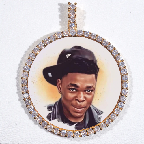 LARGE 3D CIRCLE CUSTOM PICTURE PENDANT