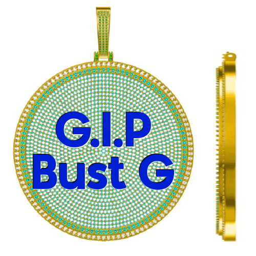 CUSTOM LETTER NECKLACE 3D BIG DISC