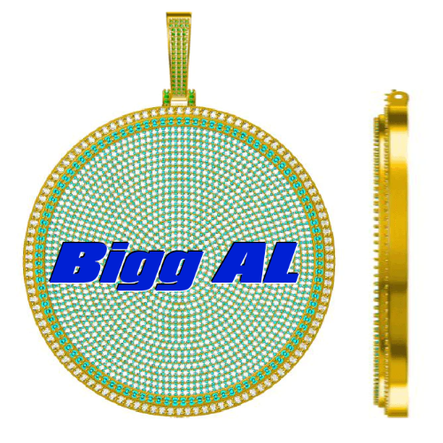 CUSTOM LETTER NECKLACE 3D BIG DISC