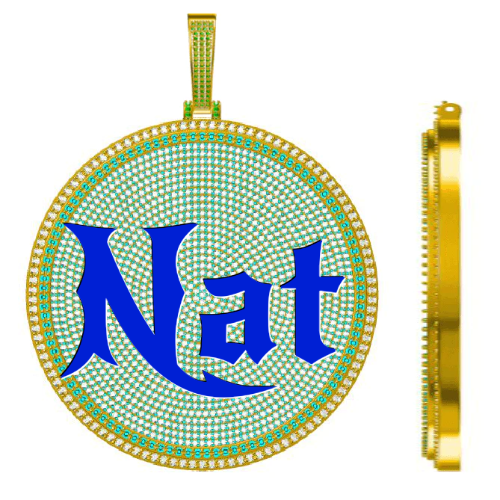 CUSTOM LETTER NECKLACE 3D BIG DISC