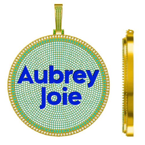 CUSTOM LETTER NECKLACE 3D BIG DISC