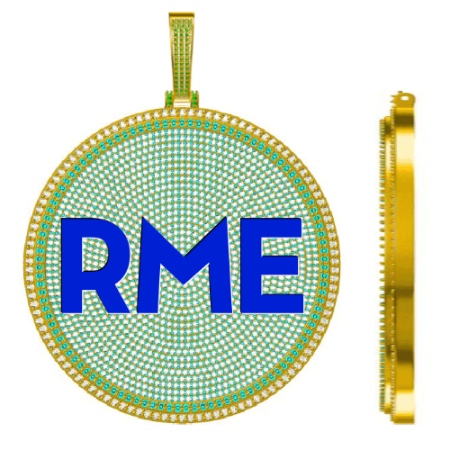 CUSTOM LETTER NECKLACE 3D BIG DISC