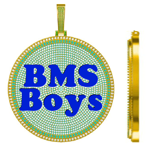 CUSTOM LETTER NECKLACE 3D BIG DISC