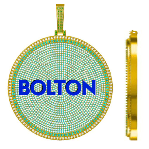 CUSTOM LETTER NECKLACE 3D BIG DISC