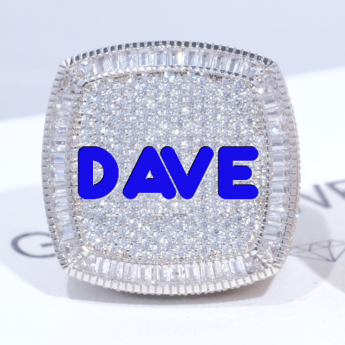 CUSTOM LETTER 3D ICED RING