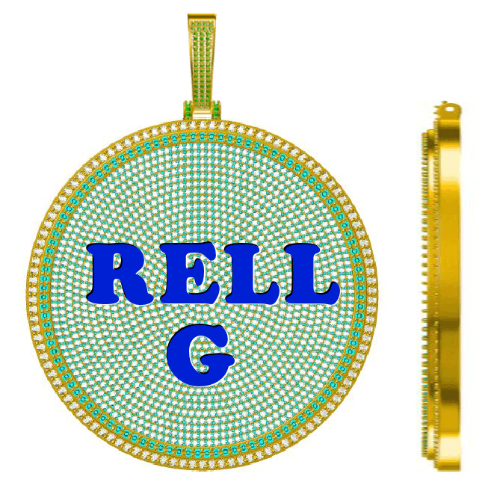 CUSTOM LETTER NECKLACE 3D BIG DISC