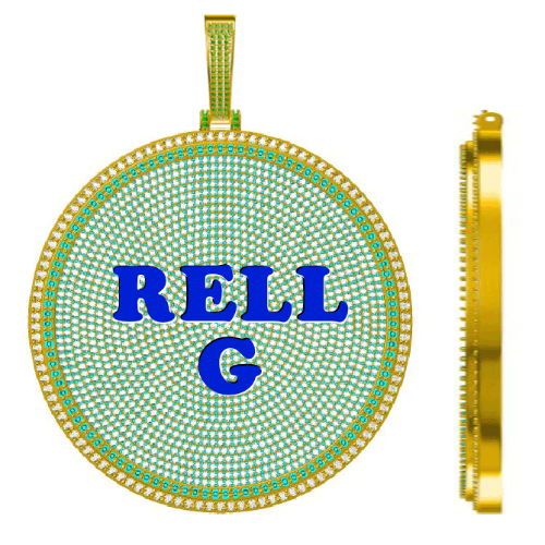 CUSTOM LETTER NECKLACE 3D BIG DISC