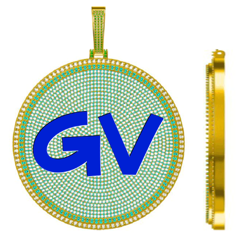 CUSTOM LETTER NECKLACE 3D BIG DISC
