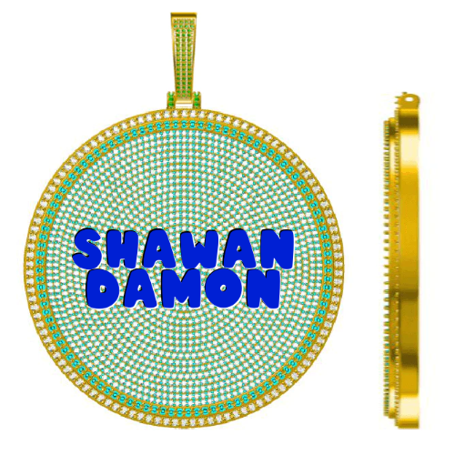 CUSTOM LETTER NECKLACE 3D BIG DISC