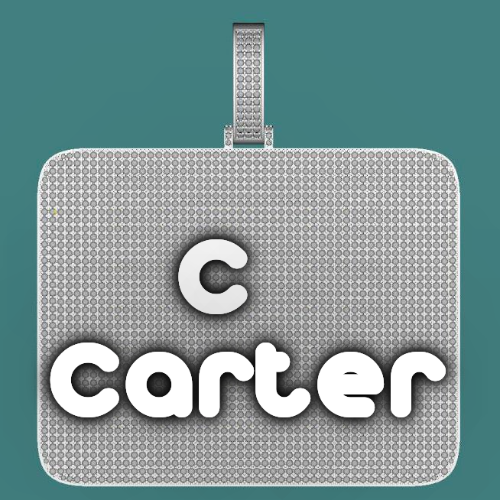 CUSTOM LETTER NECKLACE 3D BIG SQUARE