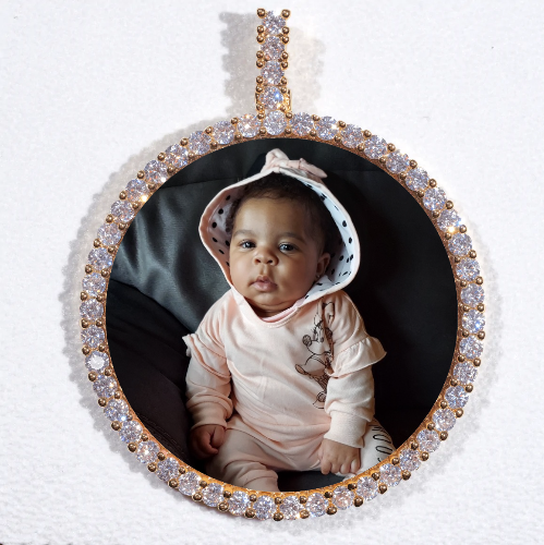 LARGE 3D CIRCLE CUSTOM PICTURE PENDANT